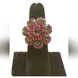 Rhinestone flower ring